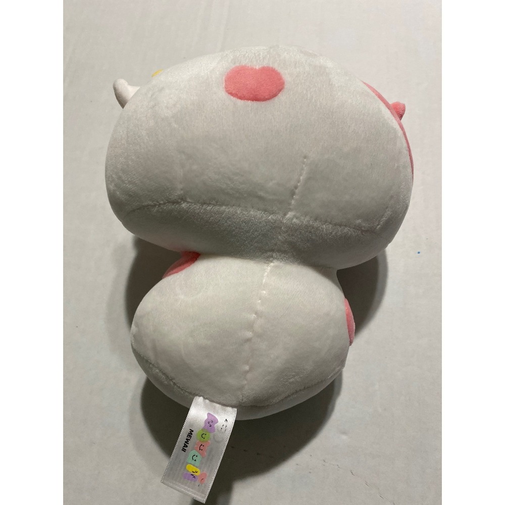 Mewaii Strawberry Cow Plush White Pink Kawaii Stuffed Animal Toy Pillow 8 Inch - Picture 8 of 8